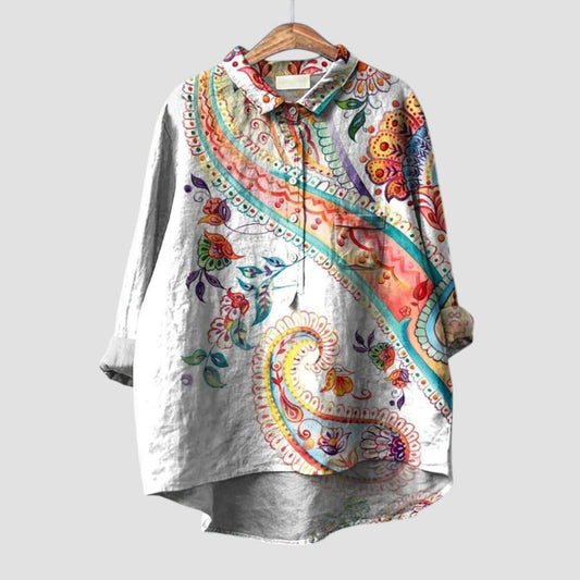 Ilaraya™ | 2025 – Blusa Boho Paisley