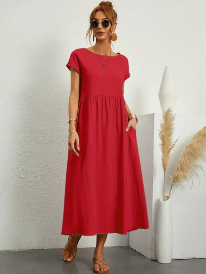 Gabrielle™ — Vestido midi fluido elegancia atemporal