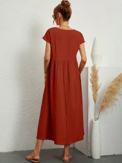 Ursina™ | Vestido Midi Fluido.