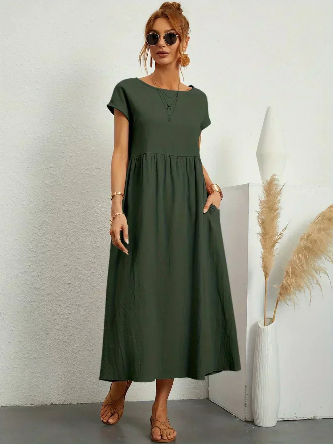 Ursina™ | Vestido Midi Fluido.