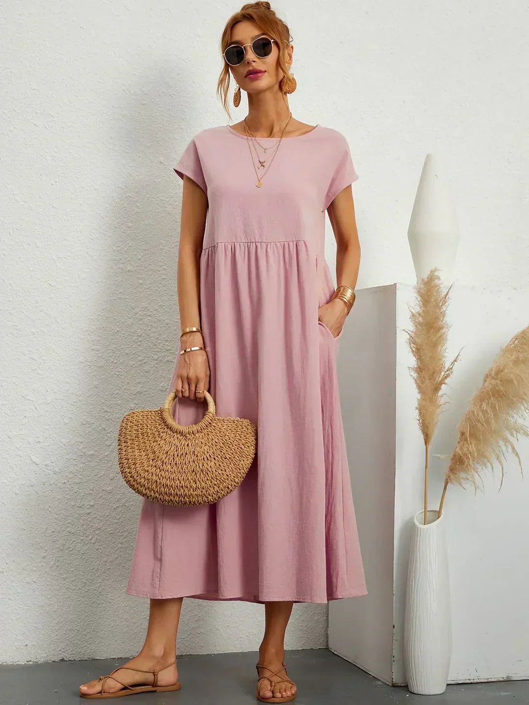 Gabrielle™ — Vestido midi fluido elegancia atemporal