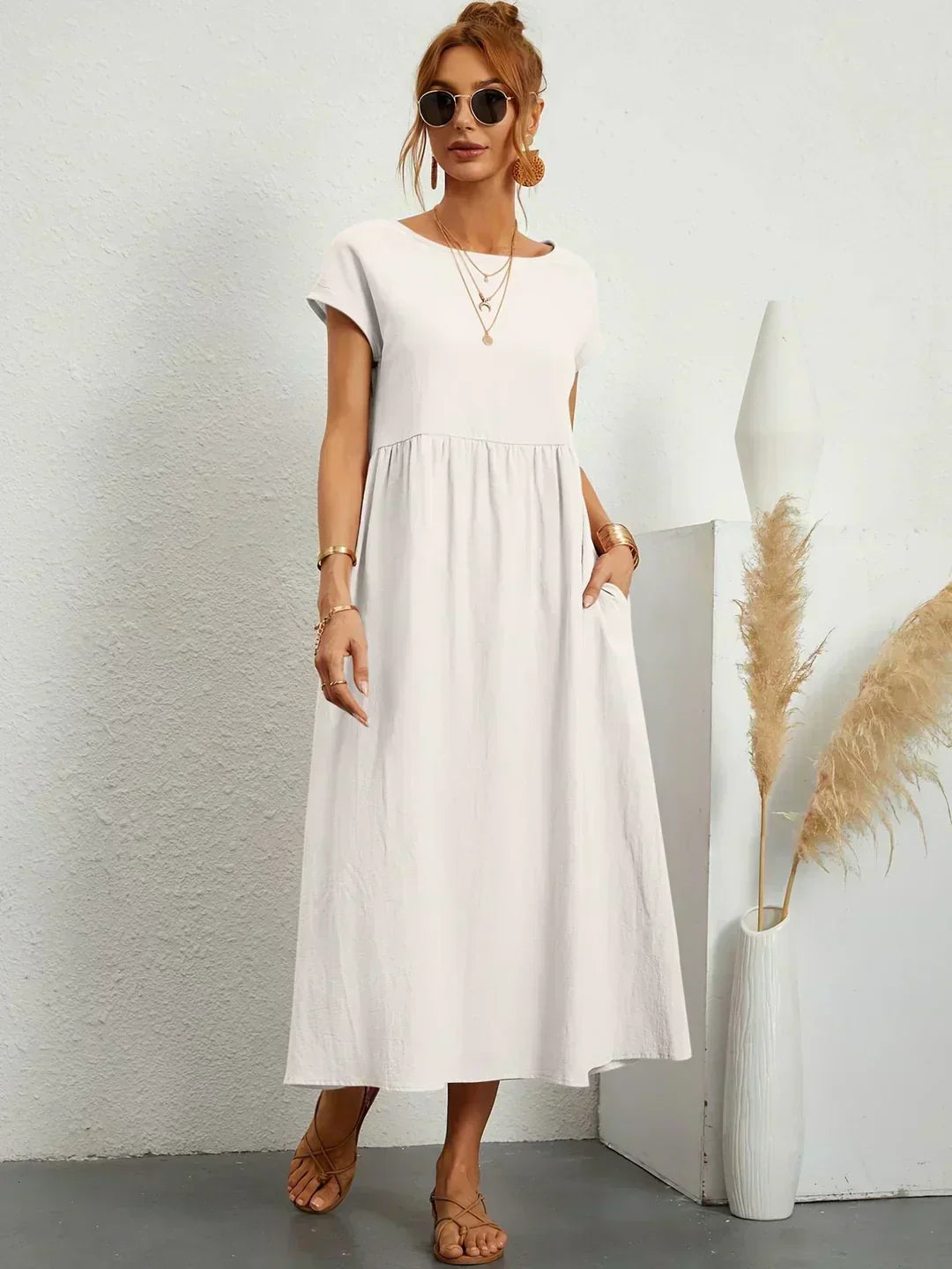 Ursina™ | Vestido Midi Fluido.