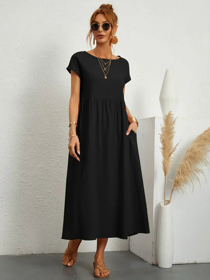 Gabrielle™ — Vestido midi fluido elegancia atemporal