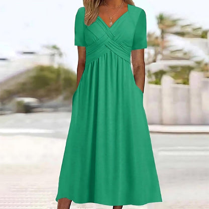 Elisa | Vestido Midi Elegante con Control de Abdomen Halagador