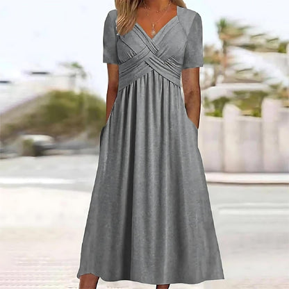Elisa ™ | Elegante vestido midi con control de abdomen favorecedor