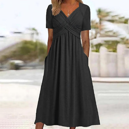Elisa | Vestido Midi Elegante con Control de Abdomen Halagador