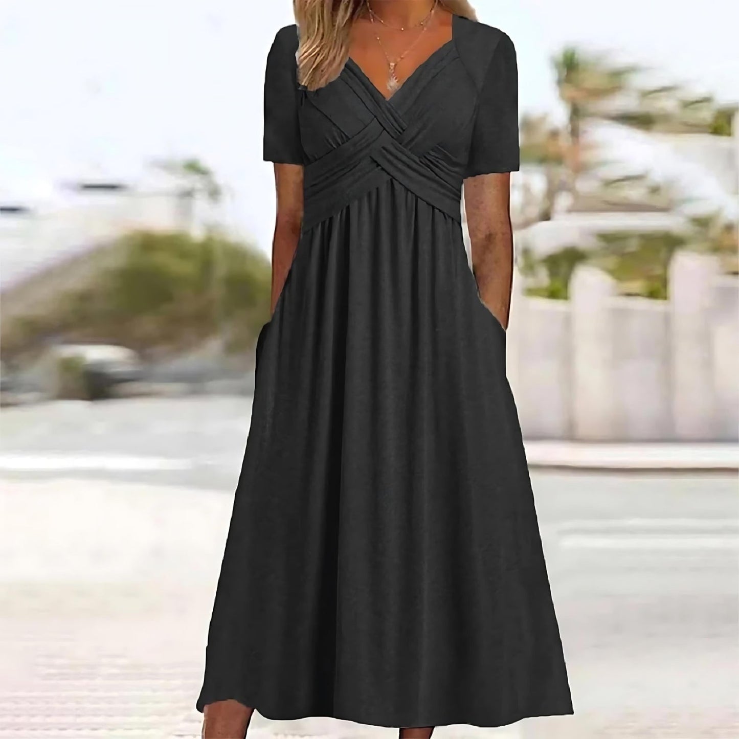 Elisa ™ | Elegante vestido midi con control de abdomen favorecedor
