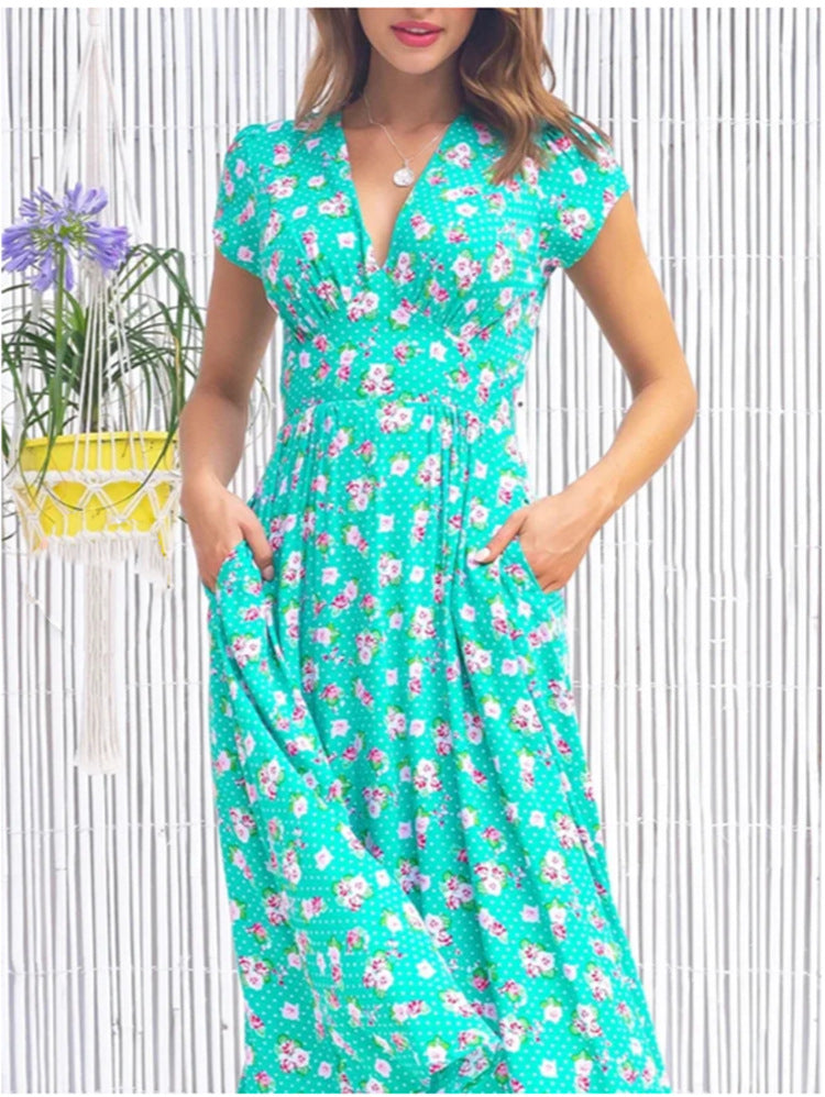 Fienna – Vestido Midi con Botones en la Parte Frontal