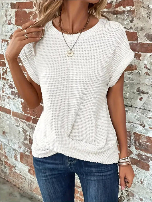 Tegan – Camiseta Casual de Punto en Tejido de Panal