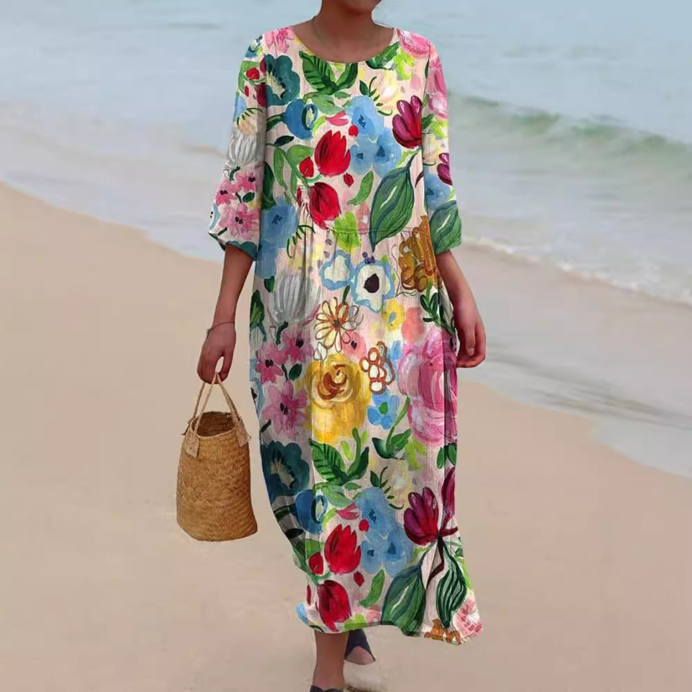 DELILAH – VESTIDO MAXI DE FLORES AEROSAS
