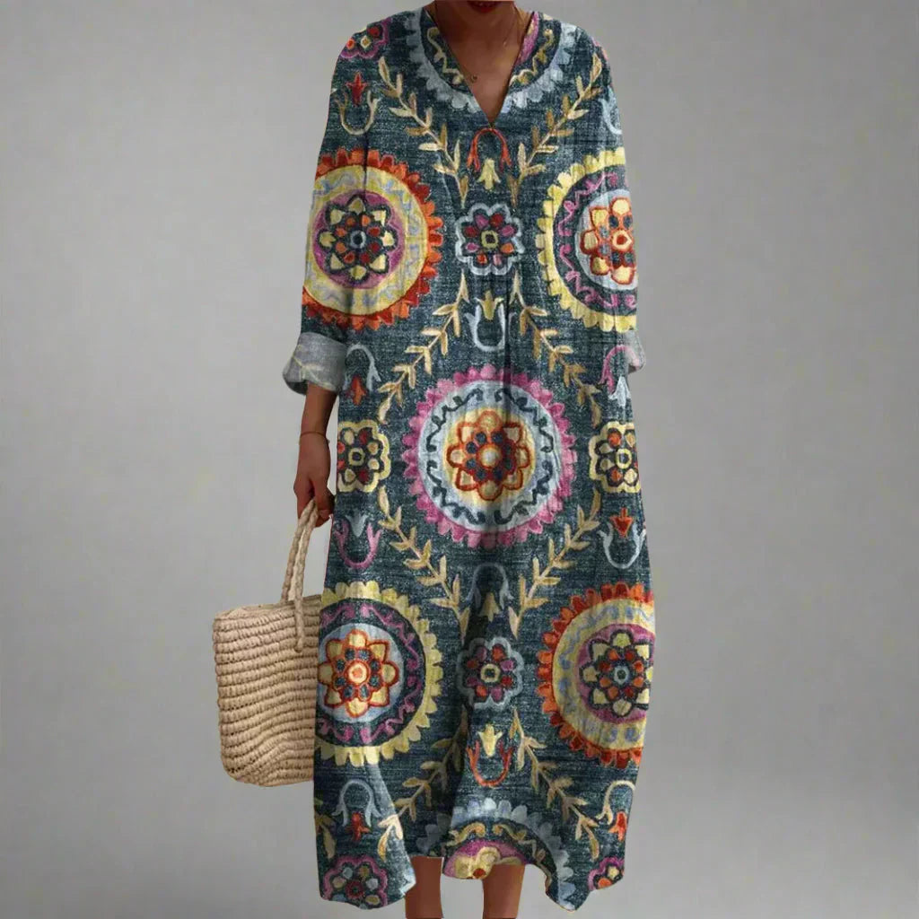 VESTIDO MIDI GEOMÉTRICO AVA