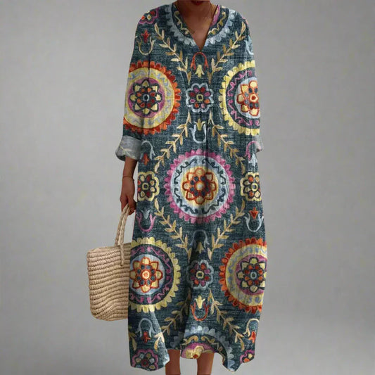 VESTIDO MIDI GEOMÉTRICO AVA