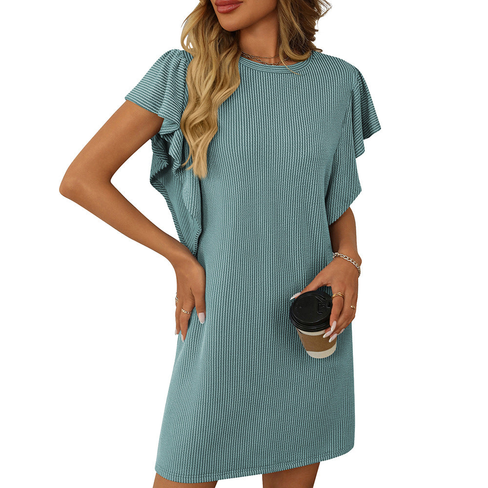 Ursula – Vestido Recto con Mangas Volantes