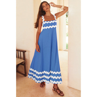 Wrenley - Vestido Maxi Boho con Escote Cortado
