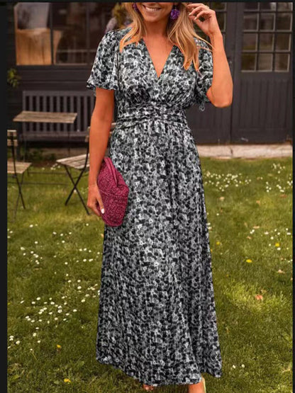 Élina – Vestido largo fluido con motivos florales