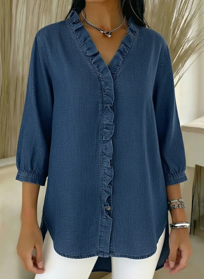 Elvari – Blusa elegante con detalles de volantes