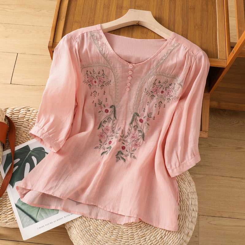 Tamsina – Blusa Relajada Bordada