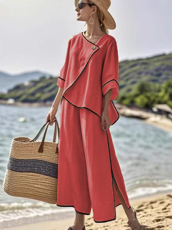 Conjunto boho de lino chic