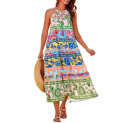 LAYLA – VESTIDO MAXI HALTER BOHO BLOOM