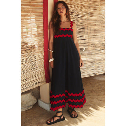 Wrenley - Vestido Maxi Boho con Escote Cortado