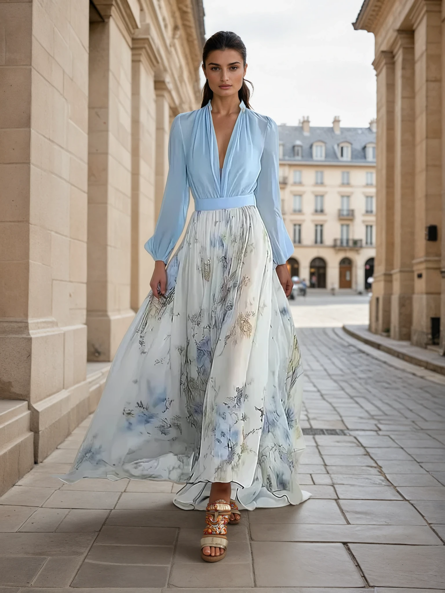 Zara | Elegante Vestido Maxi Floral
