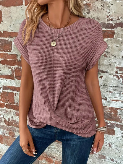 Tegan – Camiseta Casual de Punto en Tejido de Panal