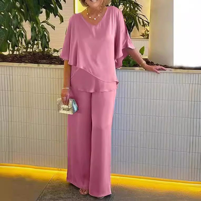Martha - Conjunto de Pierna Ancha Sin Esfuerzo