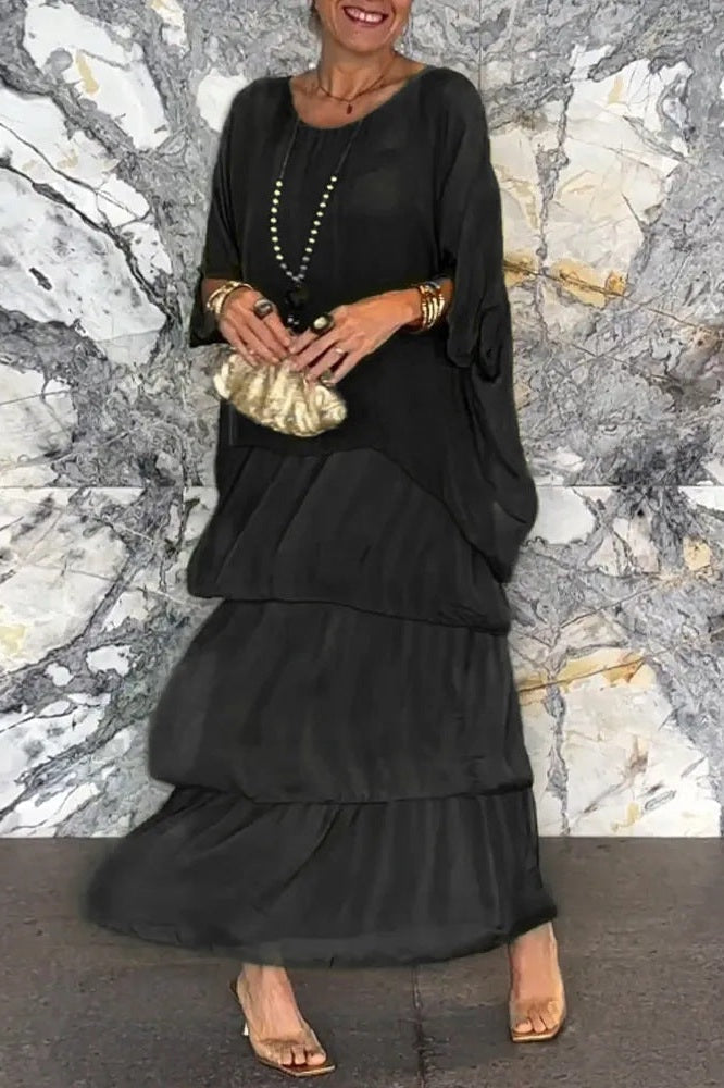 Vestido Capa Nora - Negro