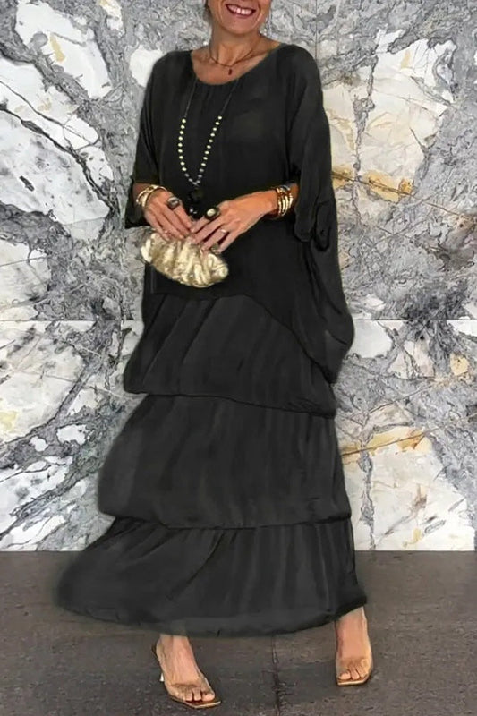 Vestido Capa Nora - Negro