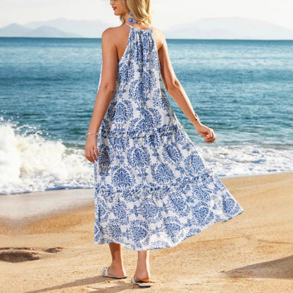 LAYLA – VESTIDO MAXI HALTER BOHO BLOOM
