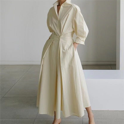 Vestido Largo Tipo Cartera Elegante con Cuello - Chic y Atemporal