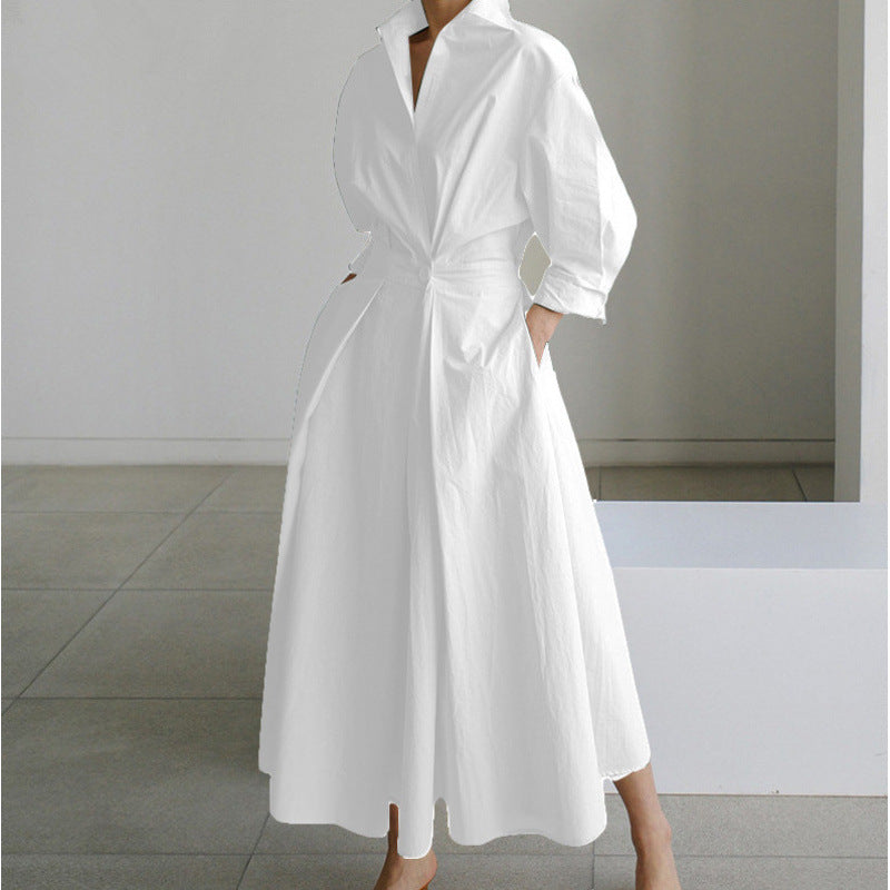 Vestido Largo Tipo Cartera Elegante con Cuello - Chic y Atemporal