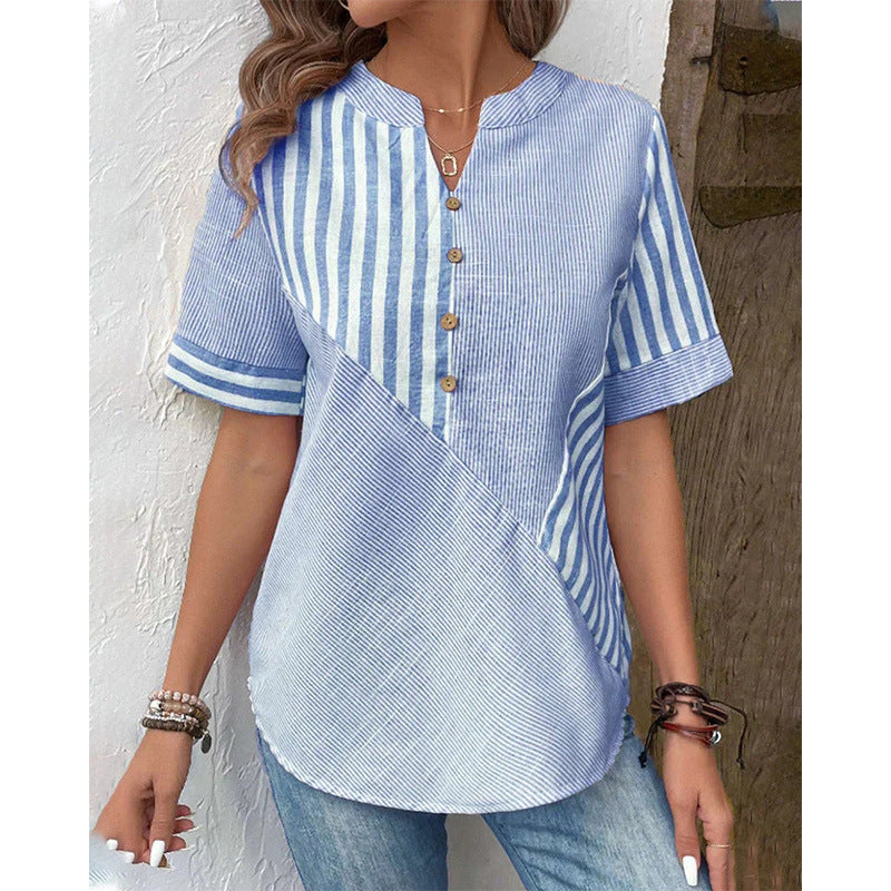Abby – Blusa a Rayas con Botones