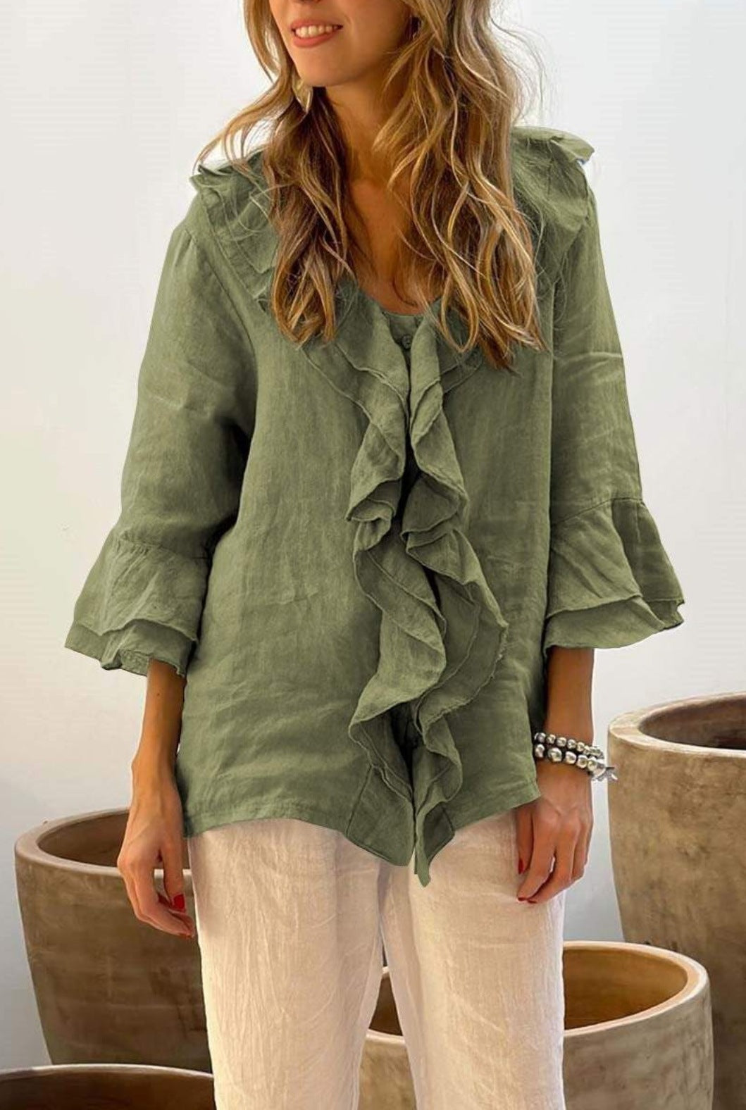 Primula – Blusa Túnica con Volantes