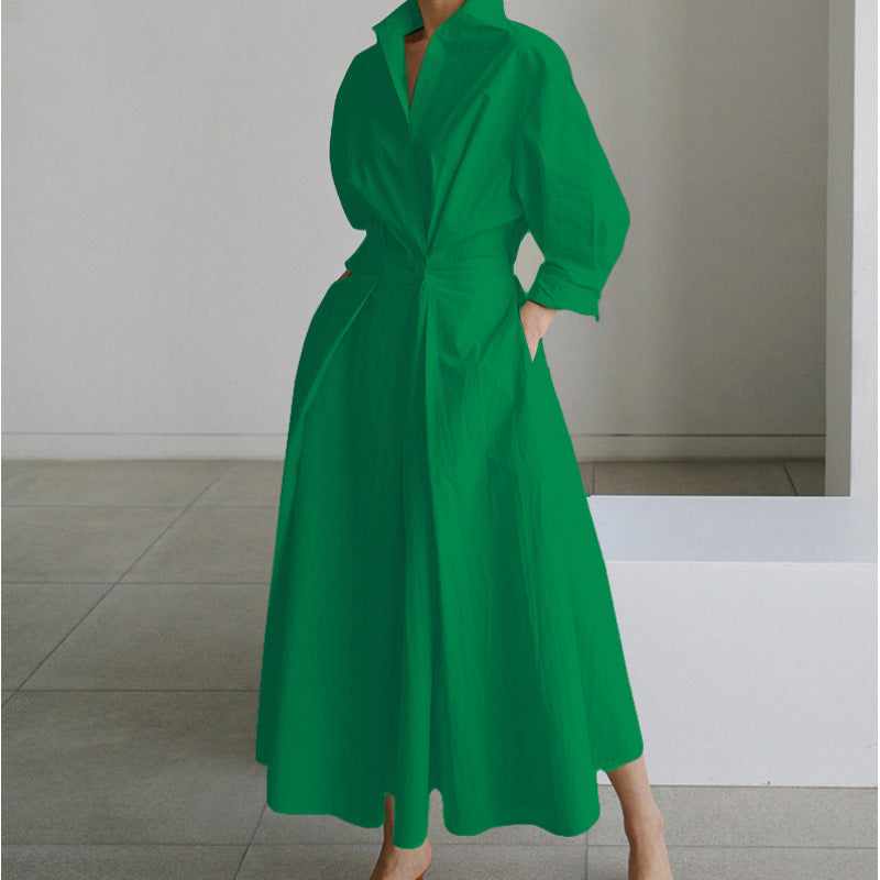 Vestido Largo Tipo Cartera Elegante con Cuello - Chic y Atemporal