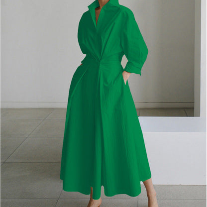 Vestido Largo Tipo Cartera Elegante con Cuello - Chic y Atemporal