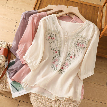 Tamsina – Blusa Relajada Bordada