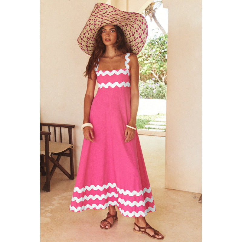 Wrenley - Vestido Maxi Boho de Cuello Desgarrado