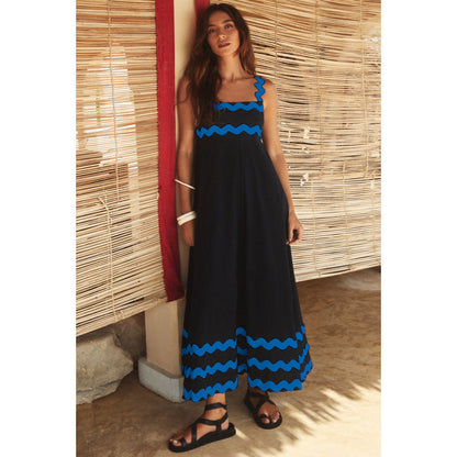 Wrenley - Vestido Maxi Boho de Cuello Desgarrado