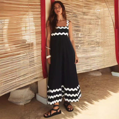 Wrenley - Vestido Maxi Boho con Escote Cortado