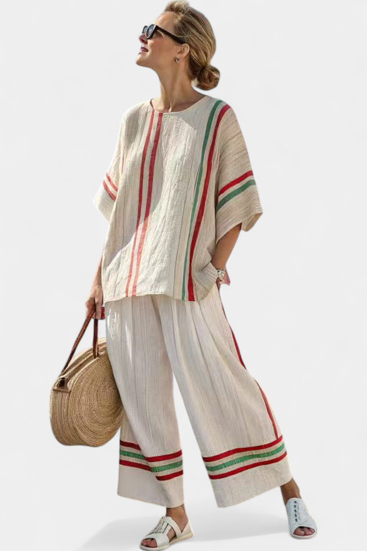 Truvane | Blusa Boho de Impresión Cómoda y Pantalones Sueltos