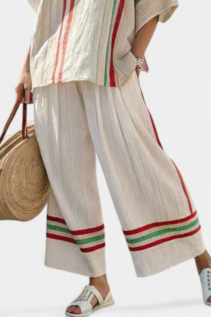 Truvane | Blusa Boho de Impresión Cómoda y Pantalones Sueltos