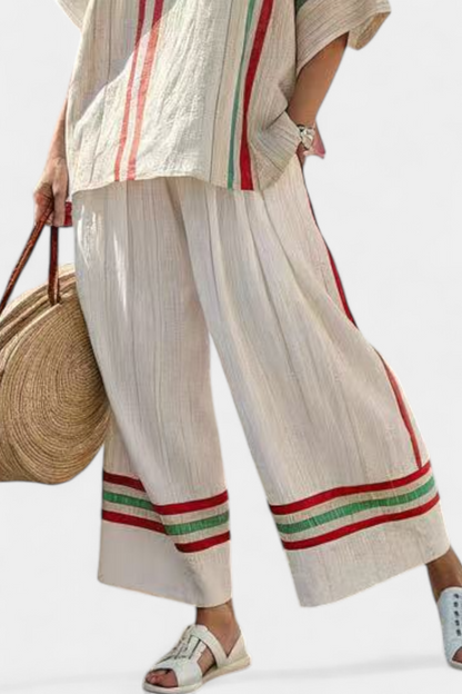 Truvane | Blusa Boho de Impresión Cómoda y Pantalones Sueltos