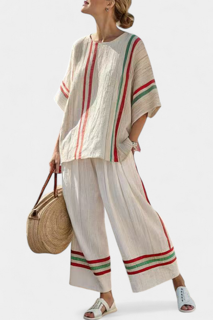 Truvane | Blusa Boho de Impresión Cómoda y Pantalones Sueltos