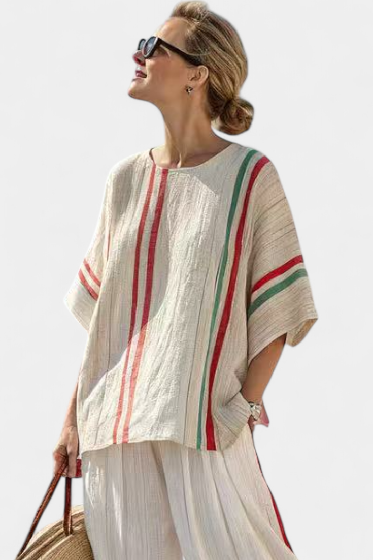 Truvane | Blusa Boho de Impresión Cómoda y Pantalones Sueltos