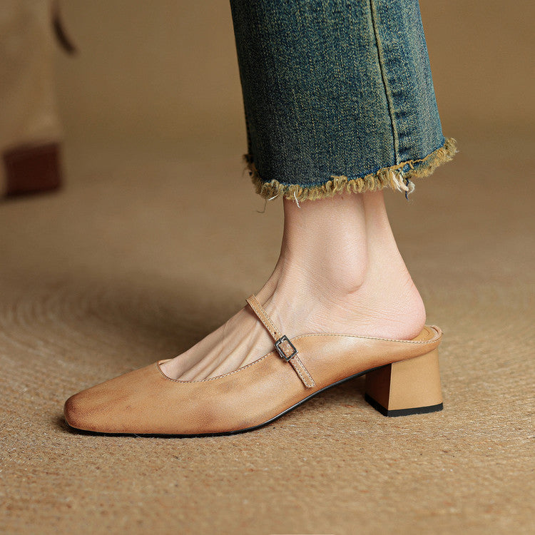 Alicia – Mules de Piel Natural