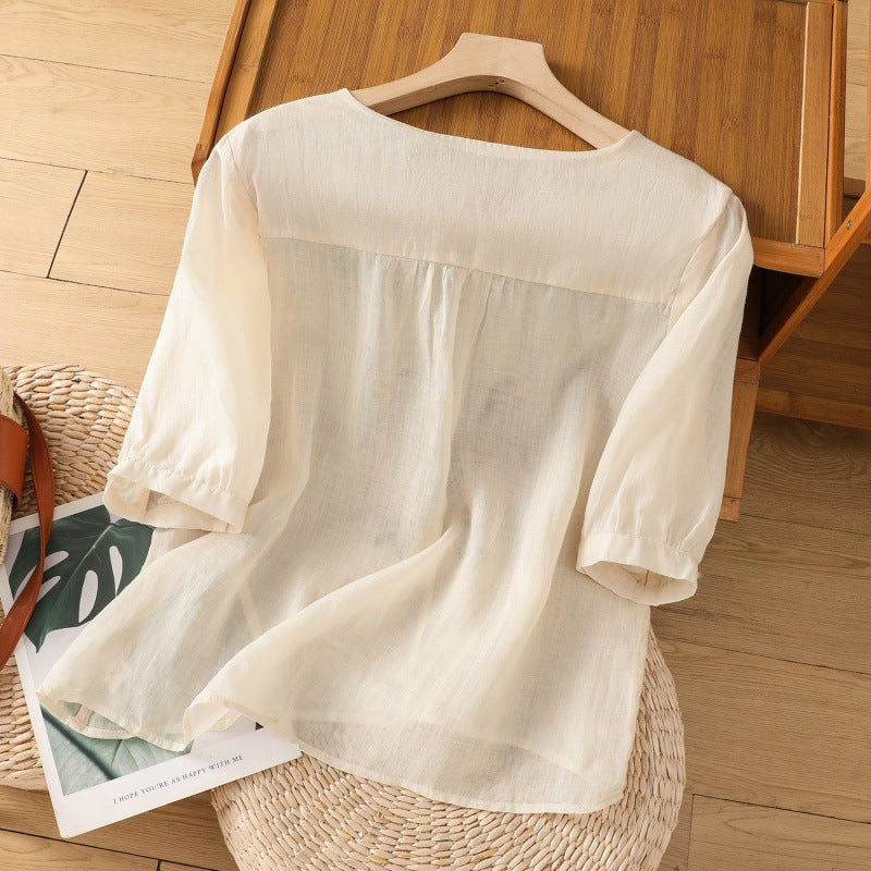 Tamsina – Blusa Relajada Bordada