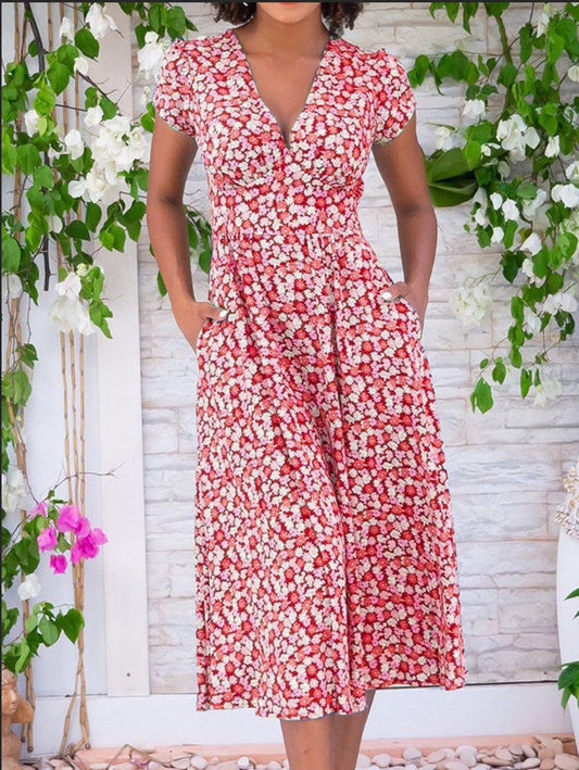 Fienna – Vestido Midi con Botones en la Parte Frontal