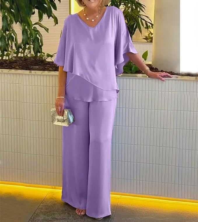 Martha - Conjunto de Pierna Ancha Sin Esfuerzo