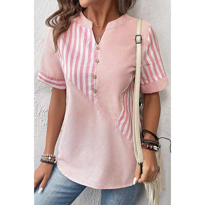 Abby – Blusa de Botones a Rayas